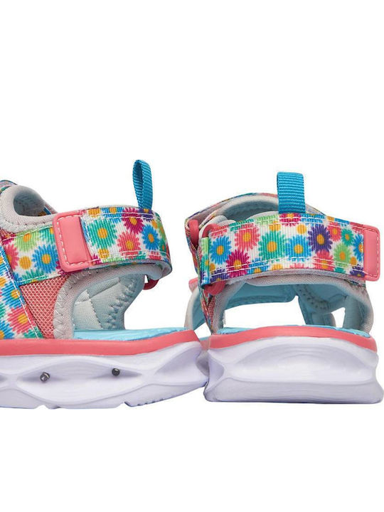 Kids' Anatomic Sandals with Hoop & Loop Closure and Lights Light Blue
