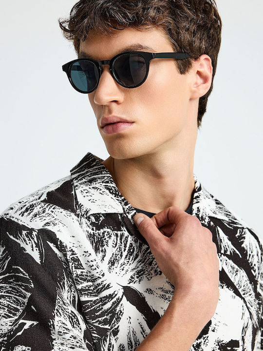 Short Sleeve Linen Shirt Off White Multi