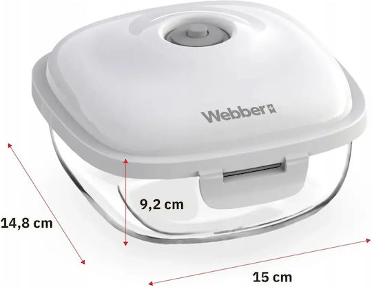 Webber Set Kunststoff Mittagsboxen Transparent 3 Stück