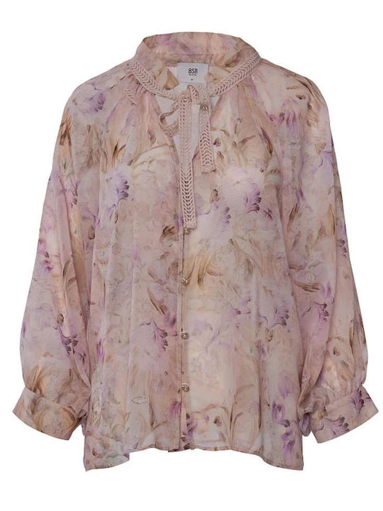 Long Sleeve Women's Shirt Pink Floral