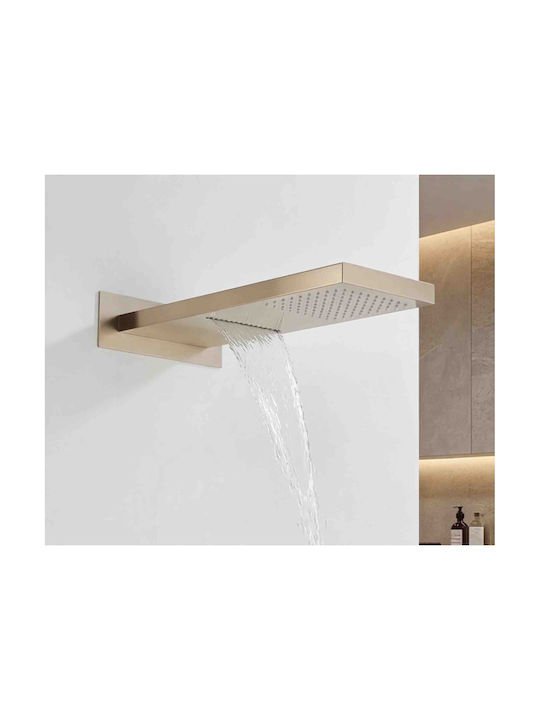 Naron Built-in Faucet Mixer for Shower 3 Exits Brushed Gold
