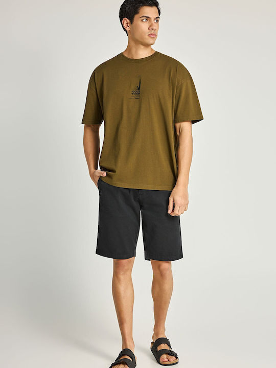Funky Buddha Ανδρική Βερμούδα Chino Μαύρη Funky Buddha Ανδρική Βερμούδα Chino Μαύρη