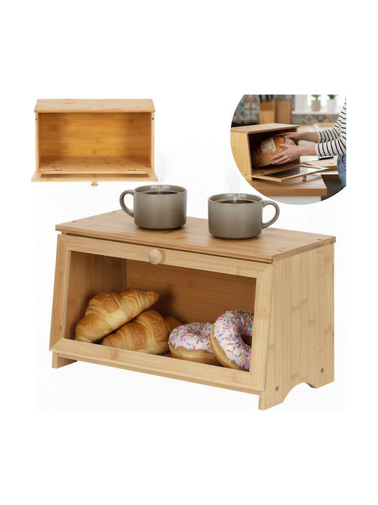 Brotkasten mit Deckel aus Bambus Beiges 40x20x23cm
