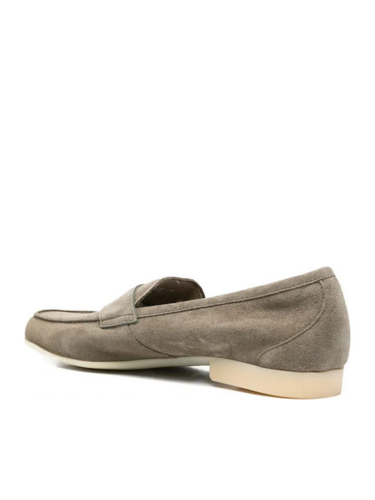Leather Men's Loafers in Green Colour