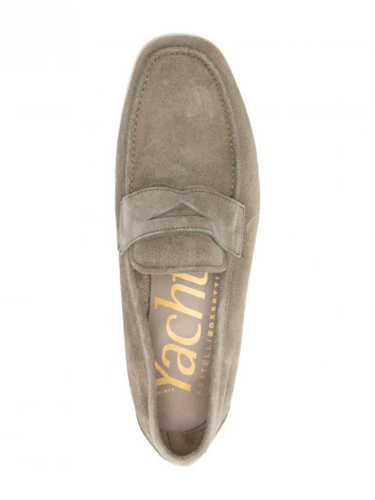 Leather Men's Loafers in Green Colour