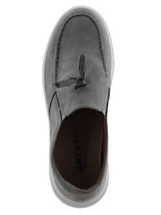 Leder Herren Mokassins in Grau Farbe