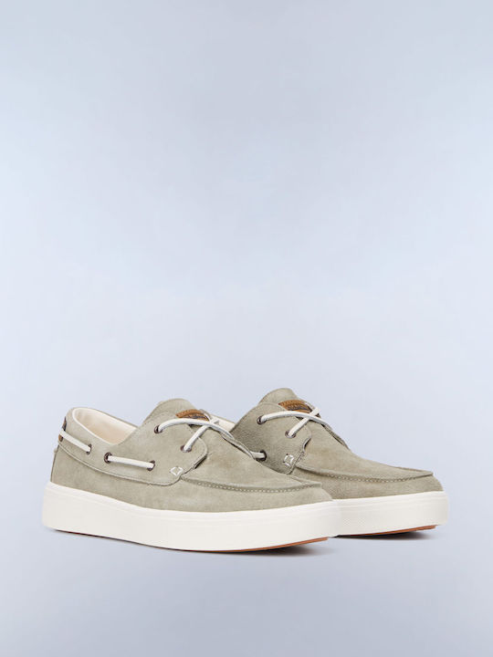 Suede Men's Loafers in Green Colour