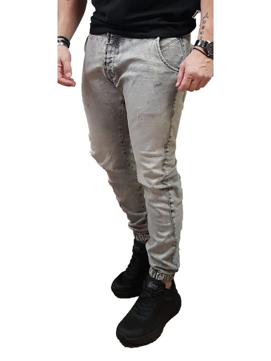 Cover Ibiza Men's Elastic Jeans Pants with Loose Fit Grey Denim