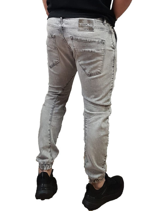 Cover Ibiza Men's Elastic Jeans Pants with Loose Fit Grey Denim