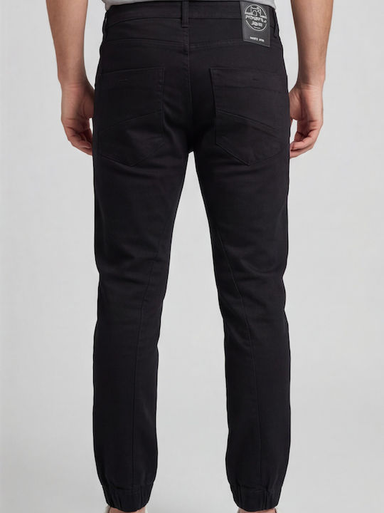 Men's Elastic Jeans Pants with Regular Fit Black