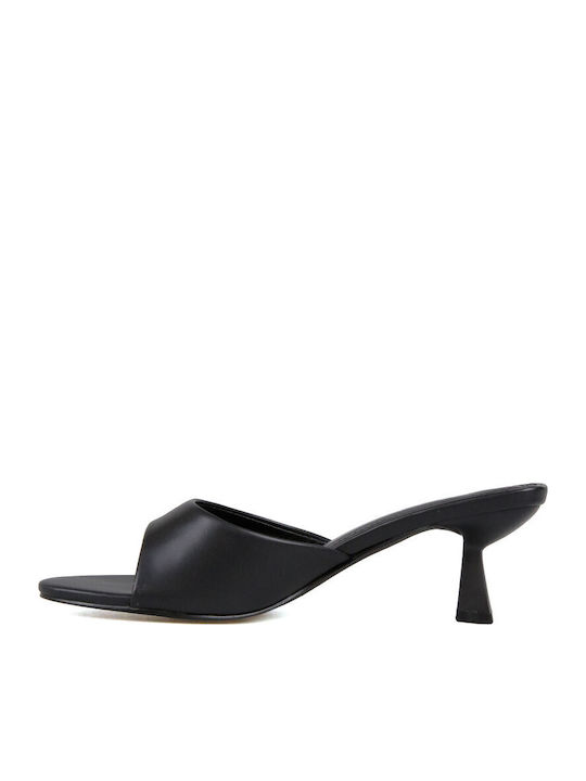 Mules With High Heel In Black Colour