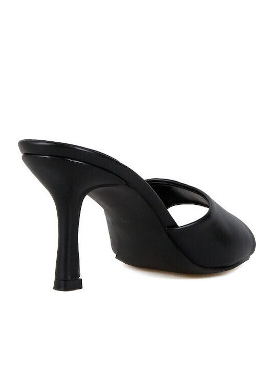 Mules With High Heel In Black Colour
