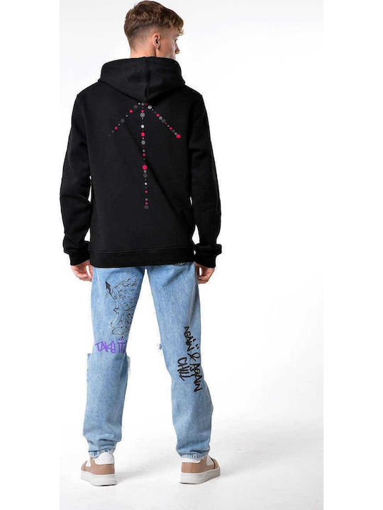 Herren Sweatshirt mit Kapuze Schwarz H0172M