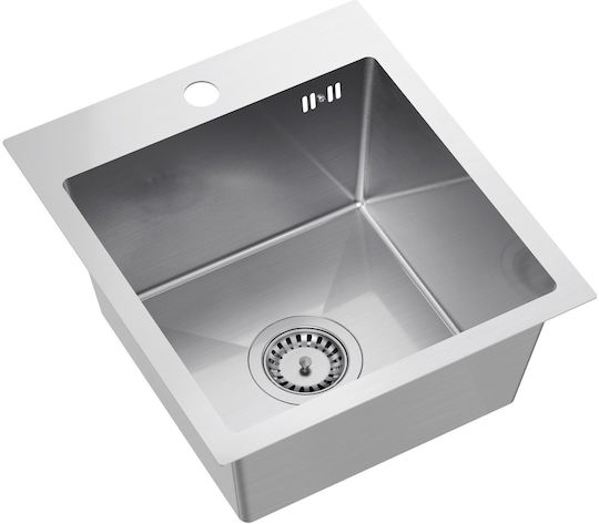MYQ Drop-In Kitchen Sink Inox with Faucet L45xW40cm Gray