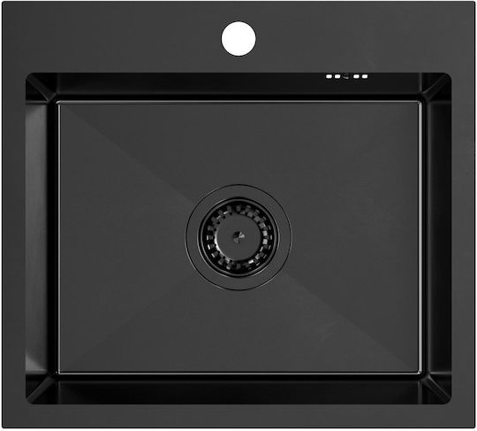 MYQ Leo 10 Drop-In Kitchen Sink Inox with Faucet M45xP50cm Black