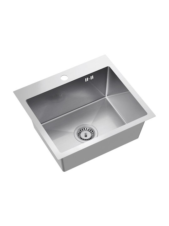MYQ Drop-In Inox Küchenspüle mit Wasserhahn M45xP50cm Graue
