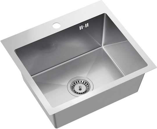 MYQ Drop-In Inox Kitchen Sink with Faucet M45xP50cm Silver