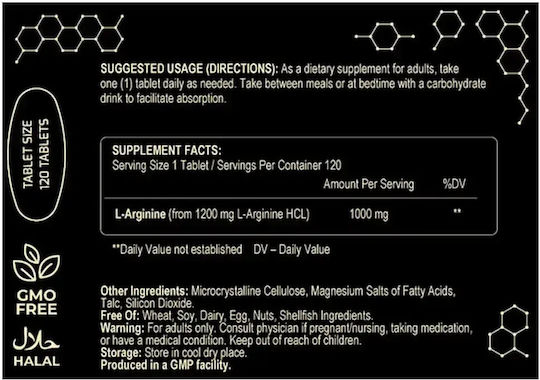 Fuel Up L-arginine Hcl 1000mg 120 Ταμπλέτες