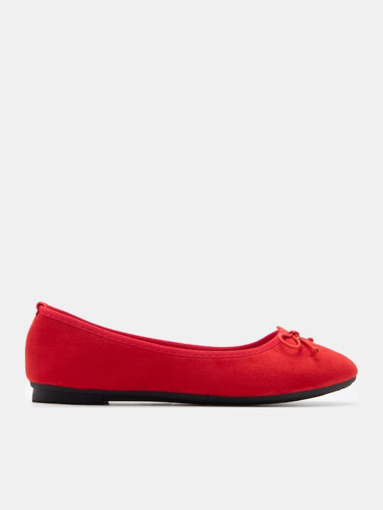 Damen Ballerinas Spitz zulaufend in Rote Farbe
