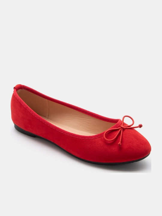 Damen Ballerinas Spitz zulaufend in Rote Farbe