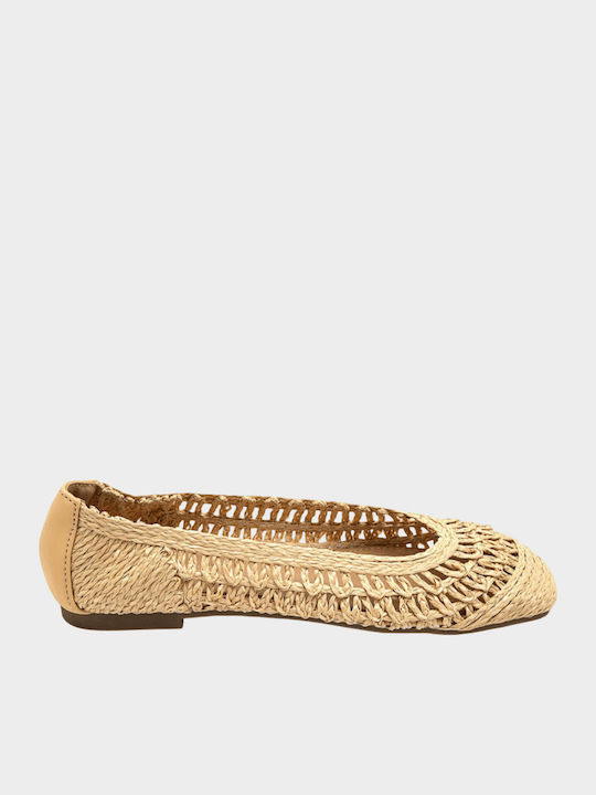 Damen Ballerinas Beige