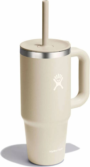 Hydro Flask Hydro Flask Thermosflasche Rostfreier Stahl 710ml Hafer mit Stroh und Handgriff