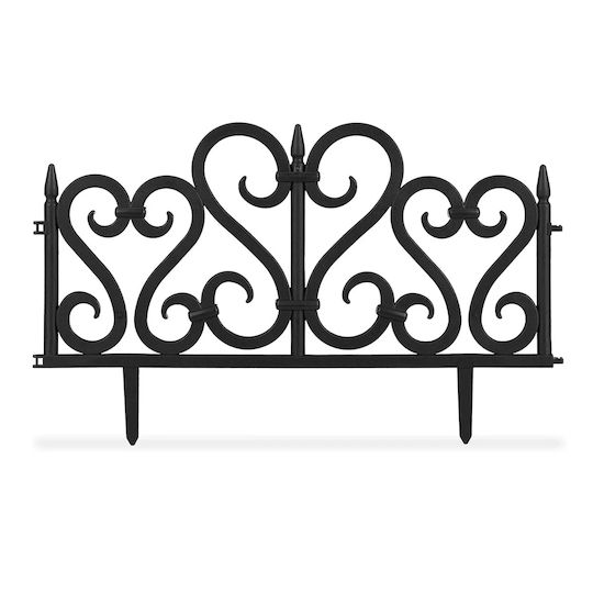 Set 4 Panouri Decorative Pentru Gard De Grădină Flexibile Din PVC Set 4 X 60x33 Cm Negre