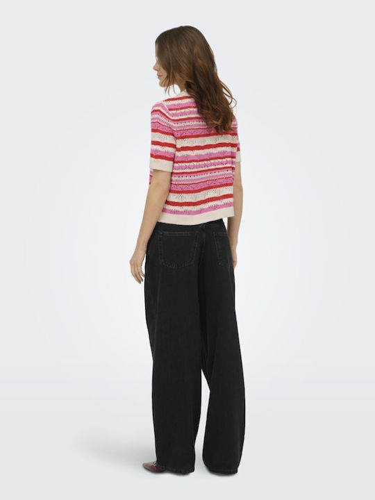 Short Women's Knitted Cardigan High Risk Red