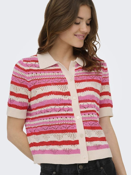 Short Women's Knitted Cardigan High Risk Red