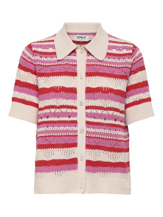 Short Women's Knitted Cardigan High Risk Red