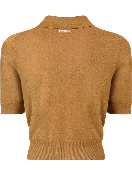 Kurze Damen Gestrickte Strickjacke Braun