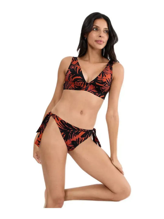Bikini Slip with Laces Brown