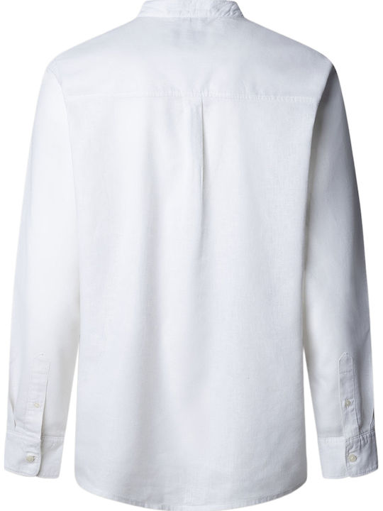 Pepe Jeans Langärmeliges Leinenhemd Weiß