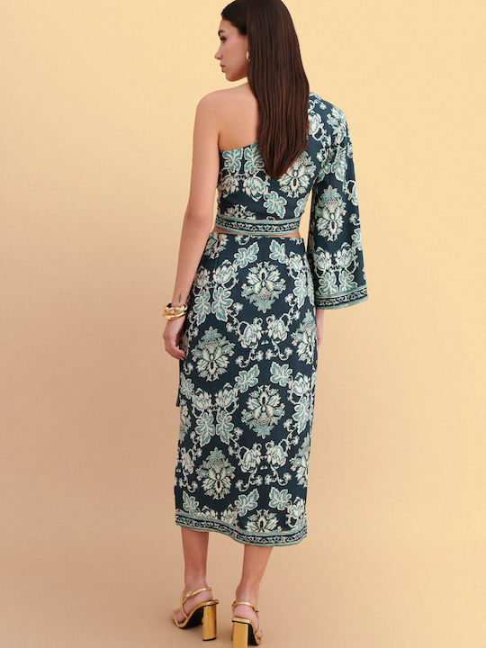 Midi Envelope Skirt Green