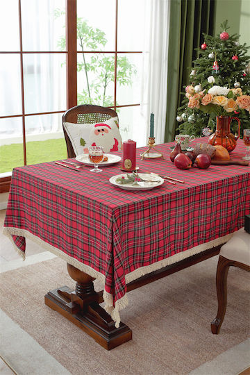 FRIPIA Leinen Tischdecke Rot 120x180cm