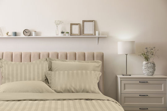 Green Future Σετ Παπλωματοθήκη 200x220cm Διπλή με 2 Μαξιλαροθήκες & 1 Σεντόνι Beige