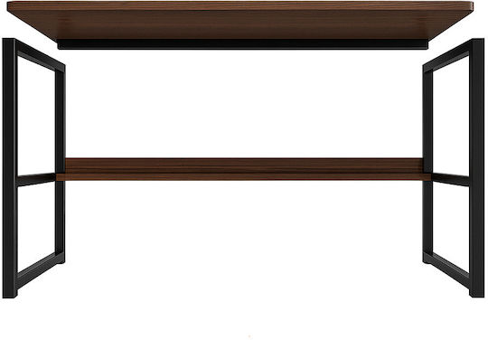 Birou de Calculator din Lemn Maro Închis cu Picioare Metalice 100x45x72cm