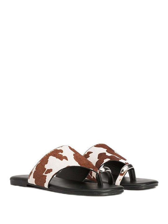 Tiffosi Leather Women's Flat Sandals Brown