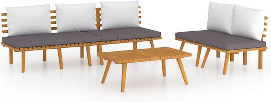 Garten- und Outdoor-Möbelsets Wohnzimmer Typsatz 4 Stück Akazie mit Kissen