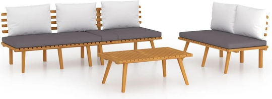 Garten- und Outdoor-Möbelsets Wohnzimmer Typsatz 3 Stück Akazie mit Kissen Garten- und Outdoor-Möbelsets Wohnzimmer Typsatz 3 Stück Akazie mit Kissen