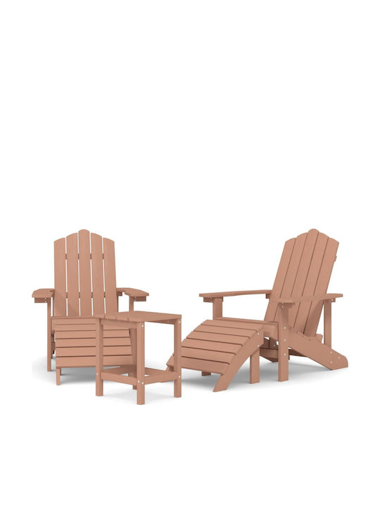 Living Room Set for Small Outdoor Spaces 3 Pieces Brown