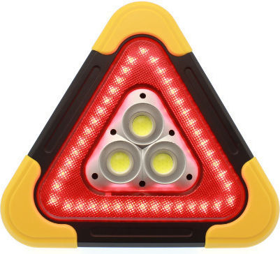 Led Rechargeable Car Safety Triangle 5 Different Light Modes Solar Panel Yellow Spv S