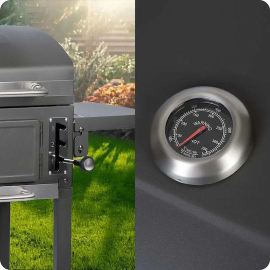 Smartic Stainless Steel Charcoal Grill with Thermometer 31.5x31.5cm