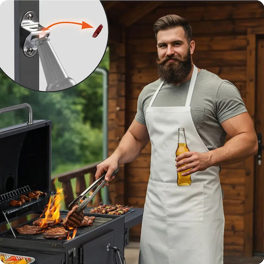 Smartic Stainless Steel Charcoal Grill with Thermometer 31.5x31.5cm