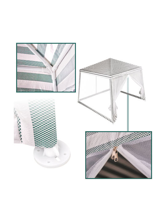Gazebo Pliabil De Grădină Alb 3x3m