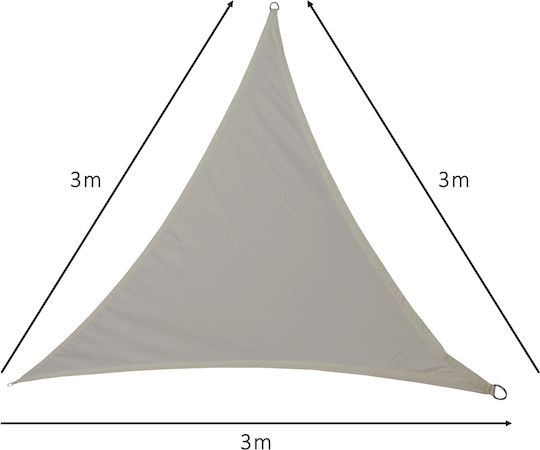Τρίγωνο Πανί Σκίασης Γκρι με Επίστρωση PU 3m 120gr/m²