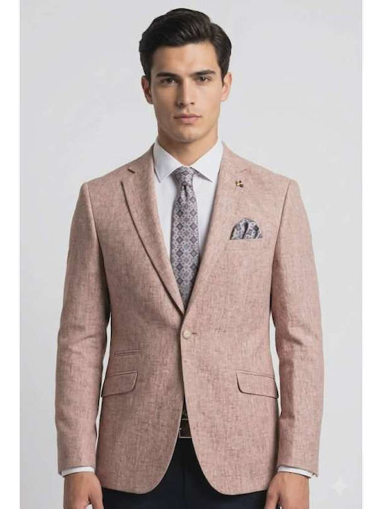 Men’s Suit Jacket with Slim Fit Beige