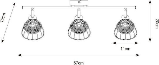 Lampa Plafonieră de Tavan Neagră