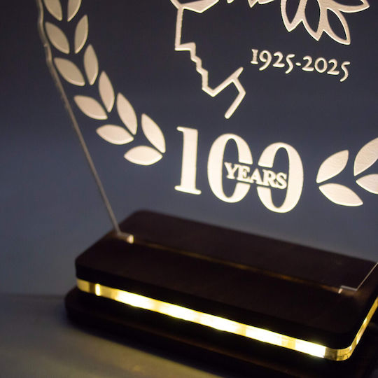 World of Wood Decorative Lamp Olympiakos 100 Years LED 22x18cm