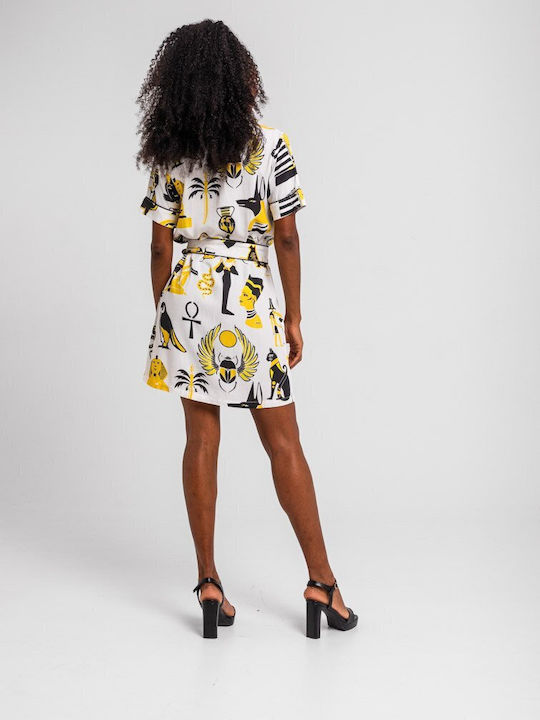 Sommer Mini Hemdkleid Weiß